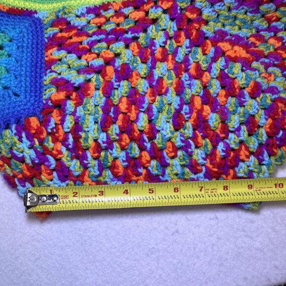 Crochet shorts waist tie rainbow multi-color festival unisex Pride, Music - Picture 8 of 11